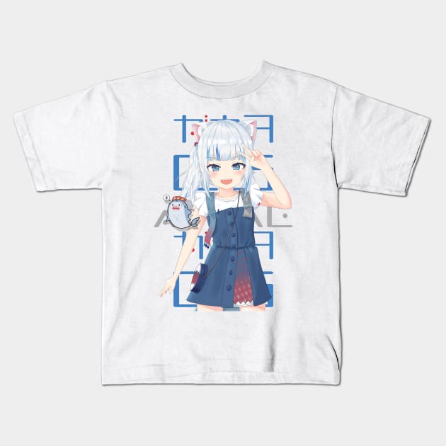 Hololive EN - Gawr Gura Kids T-Shirt by naderu